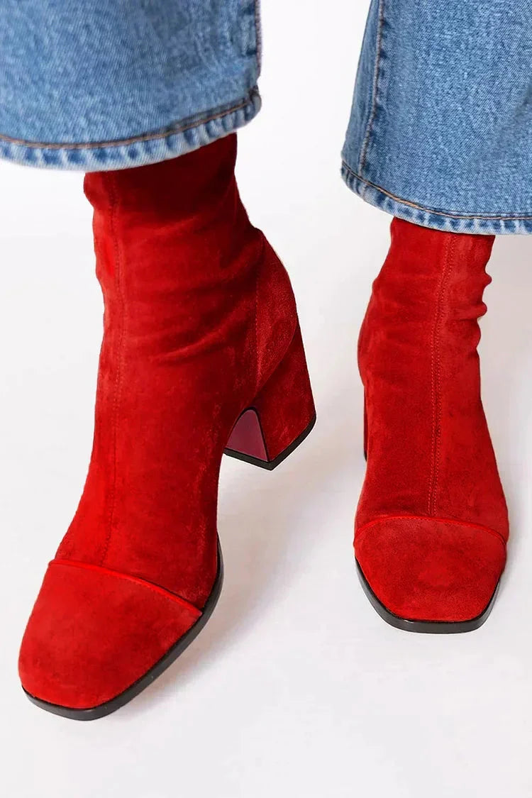 Botas mujer con tacón bajo y diseño elegante – estilo casual cómodo diario