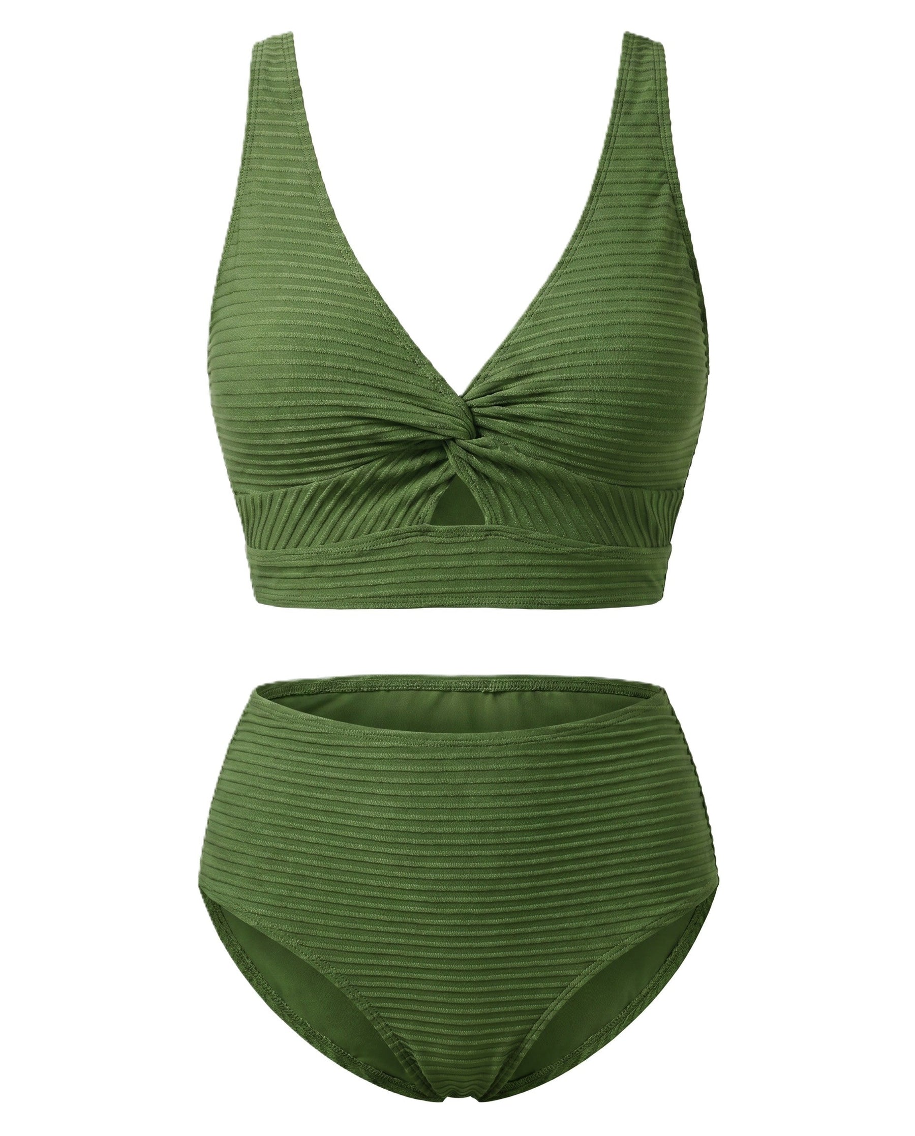 Crescencia™ | Bikini texturizado de tiro alto con top cruzado