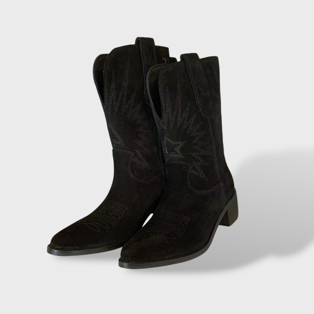 Botas Vaqueras Mujer Bordadas de Piel