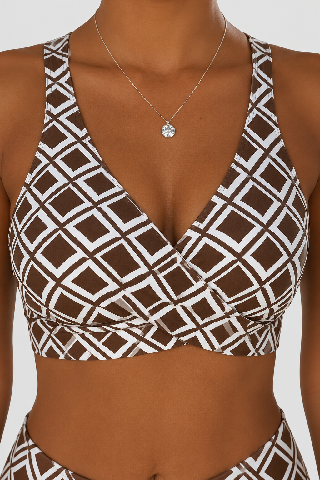 Bikini Moldeador Estampado de Rombos