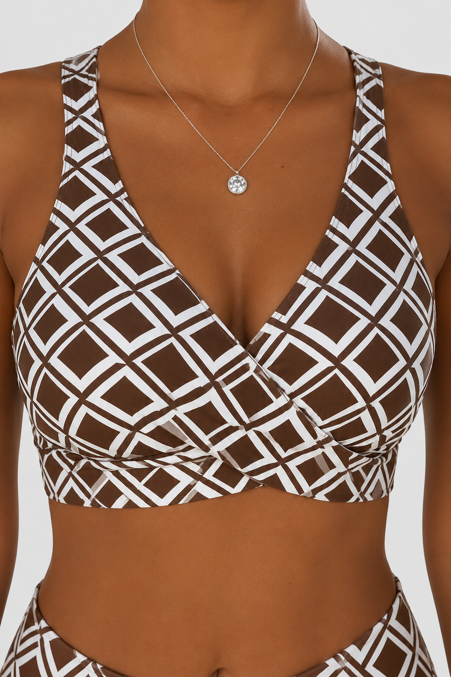 Bikini Moldeador Estampado de Rombos