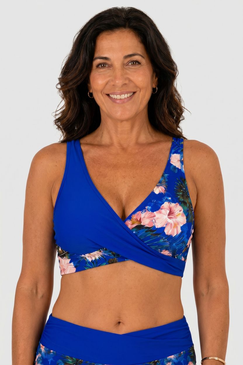 Bikini floral Moldeador de Cintura Alta