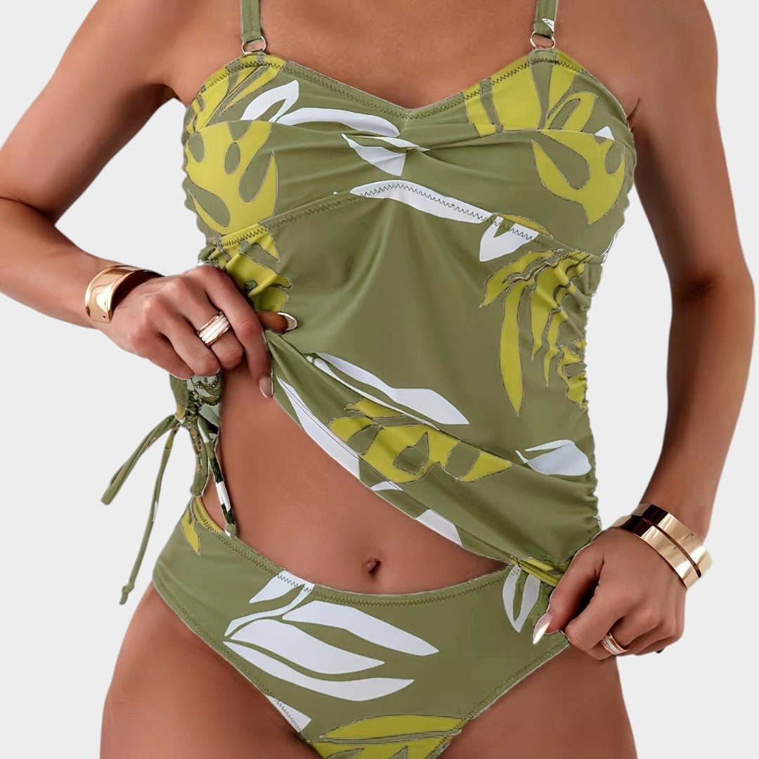 Eustaquia™ | Bañador entero tropical con detalle de cordón