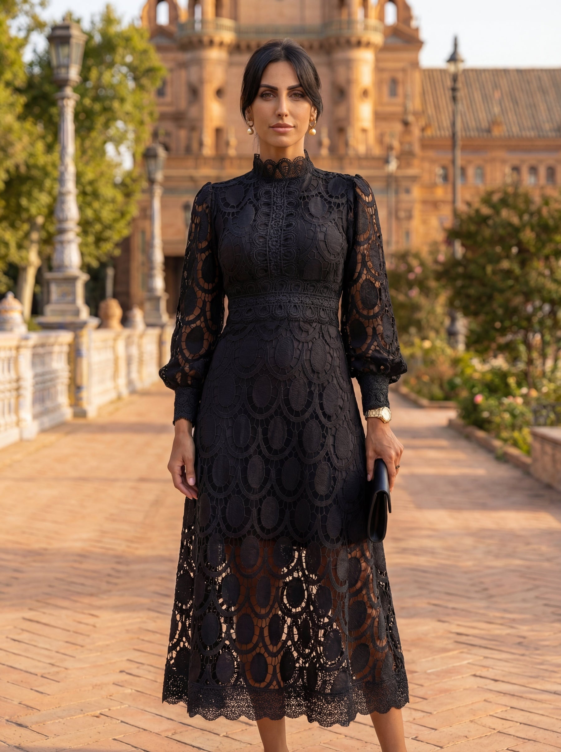 Camila | Vestido Midi de Encaje Exclusivo