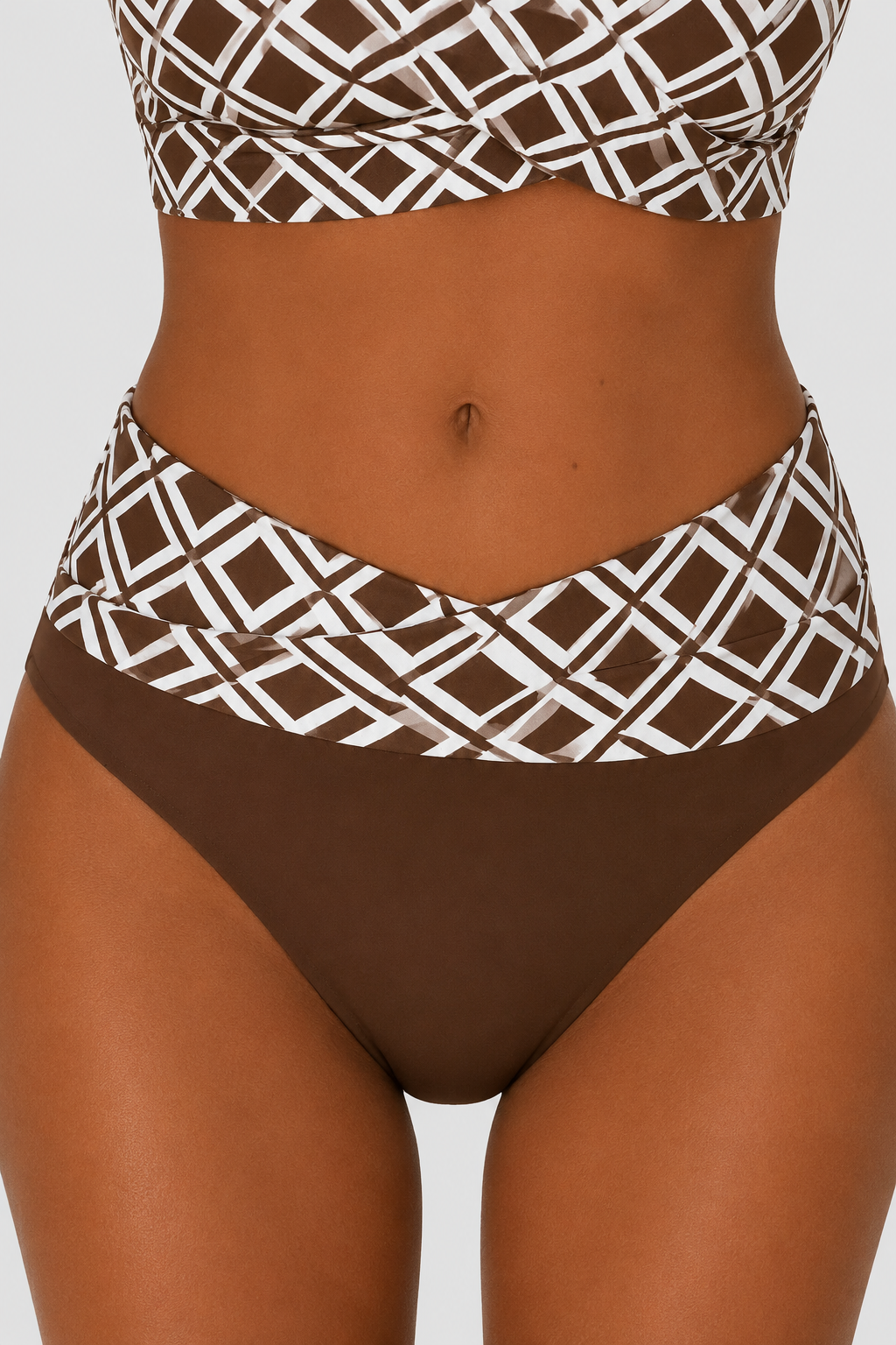 Bikini Moldeador Estampado de Rombos