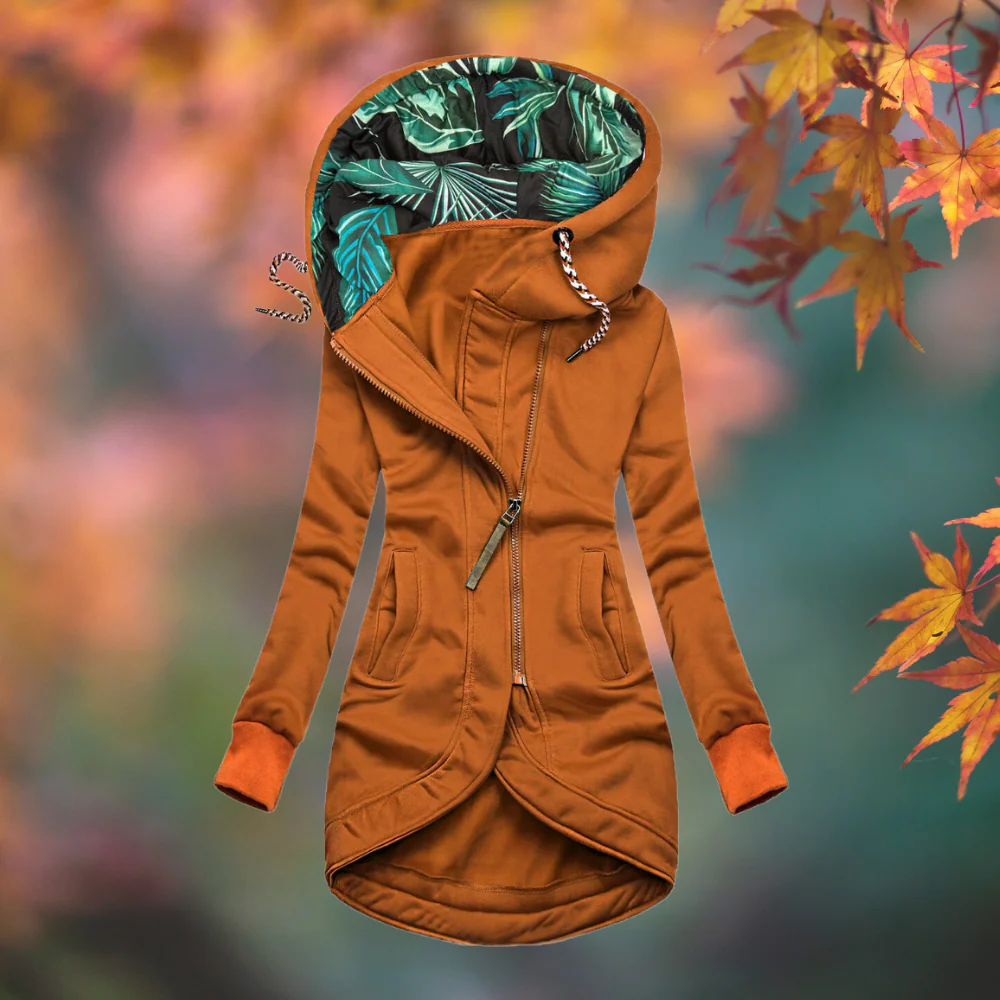 Chaqueta Ligera con Capucha y Tejido Elástico