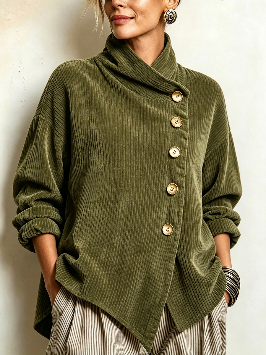 Sandra | Chaqueta oversize con cuello alto asimétrico