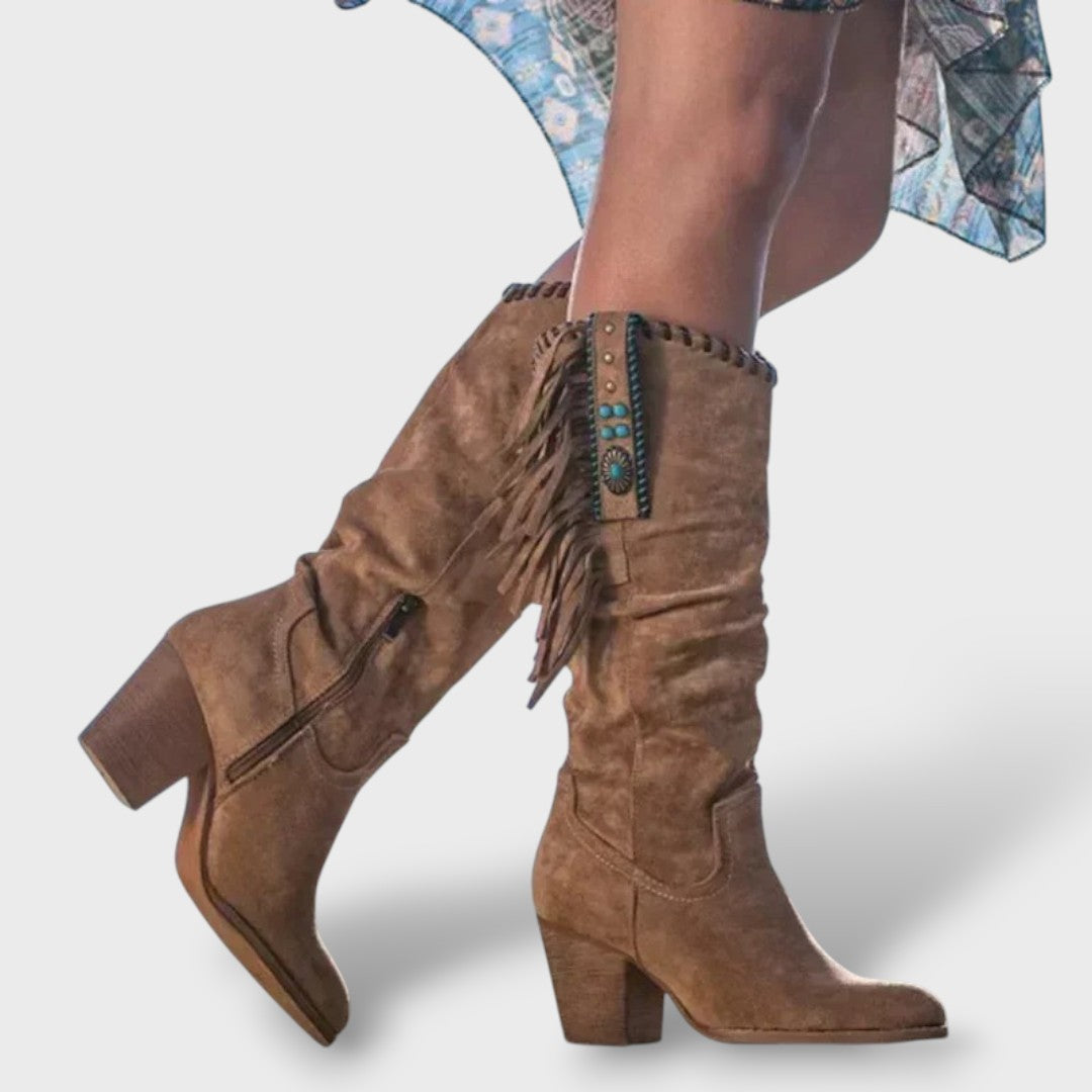 Botas Ortopédicas Cowboy Ante Flecos Turquesa